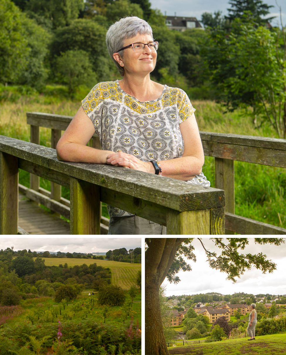 collage of images of Julie Procter at the Laigh Hills Park