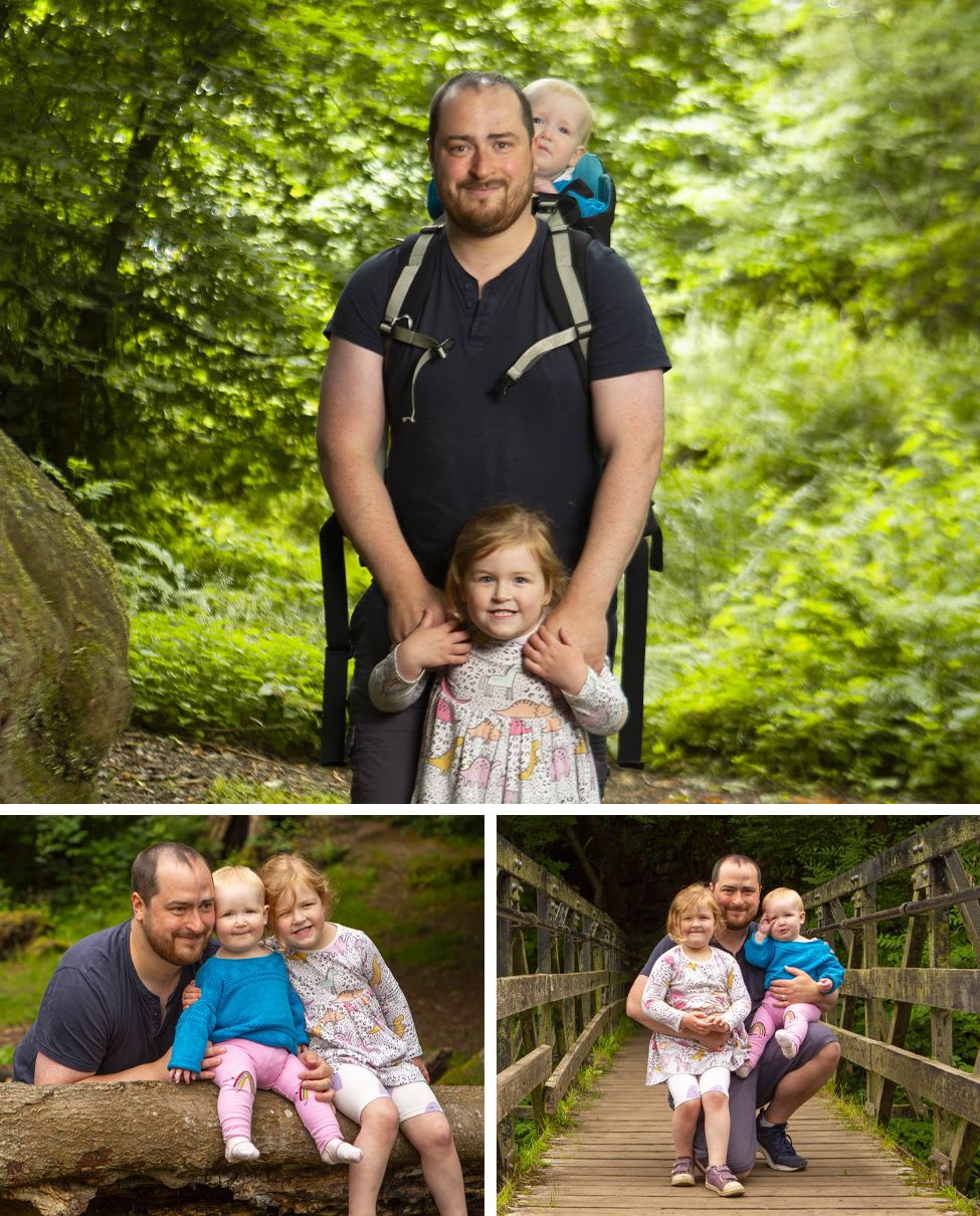 collage of images of Greg Borthwick and family